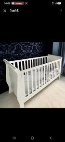 mamas and papas mia cot bed in white