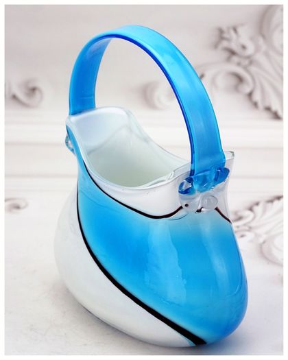 Murano Vincenza Art Glass Handbag Vase