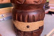 Vintage Hand-Carved Wooden Tobacco Jar