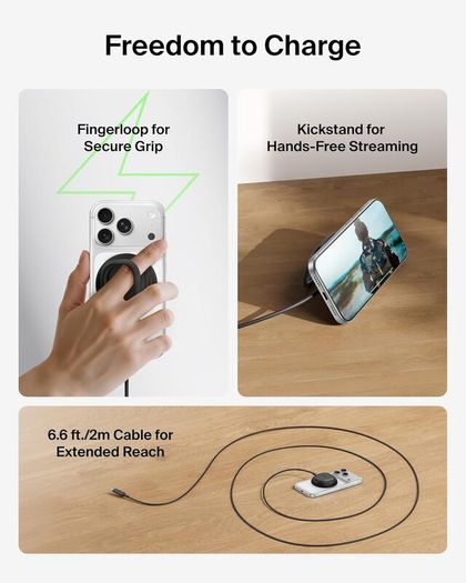Belkin UltraCharge Magnetic Charger with Qi2 25W, Fast Wireless Charging Pad, MagSafe Compatible with Passive Cooling Technology, Kickstand for iPhone 17 Series, Pixelsnap, AirPods Pro - Black - Boxed Like New!