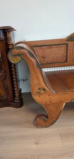 Extremely Rare Antique Javanese / Dutch Colonial Teak Daybed / Settee Bench