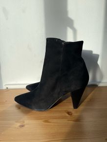Dune Odell black heeled suede boots 8/41