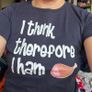 Navy T-shirt "I think therefore I ham" Image 3