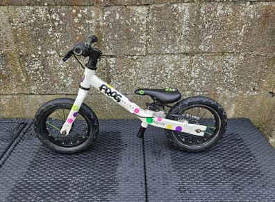 Frog Tapdole Balance Bike 12" wheels White with spots