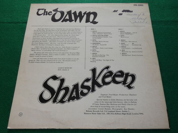 Shaskeen The Dawn Irish Pressing 1977 Lp