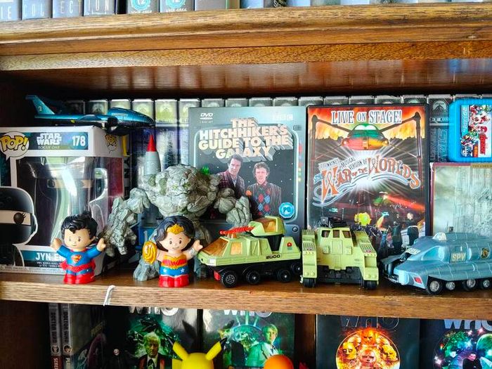 action figure, graphic novel, toys,books, VHS massive collection