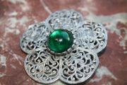 Vintage Silver Oval Eilat Stone Brooch