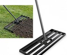 Lawn Leveling Rake  Level Your Lawn 3X Faster, 43x25cm,Perfect Weight Balance, Heavy Duty Gardening Tools with Adjustable Handle, Not Too Heavy,Not Too Small,Easy for Soil & Sand Spreading for Garden