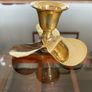 Pair of Vintage Handcrafted Brass Propeller Candle Holders Image 3