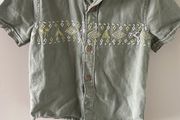 M&amp;S khaki safari style shirt sleeve shirt