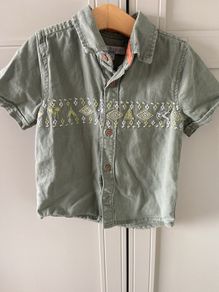 M&S khaki safari style shirt sleeve shirt
