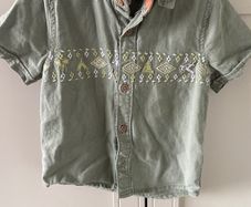 M&S khaki safari style shirt sleeve shirt