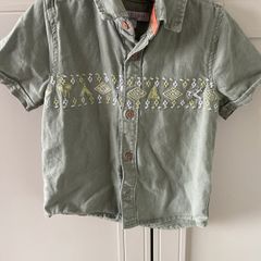 M&S khaki safari style shirt sleeve shirt