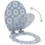 WC Toilet Seats 2 pcs with Soft Close Lids MDF Porcelain Design Image 3