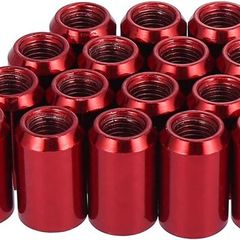 20pcs Car M12x1.5 Wheel Lug Nuts Cone Seat with 1 Key Universal Red