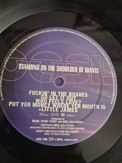 oasis standing on the shoulder of giants vinyl lp