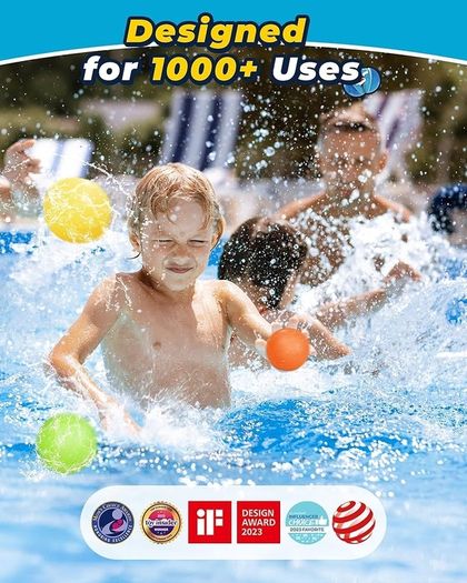 8 PC Reusable Magnetic Water Balloons, Refillable Water Bomb Splash Balls Self Sealing Quick Fill, Latex-Free Silicone Outdoor Toys for Kids Adults Outside Games Summer Fun Party