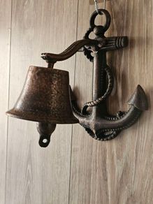 Cast Iron Anchor Bell Rustic Wall Art Decor