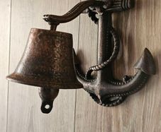 Cast Iron Anchor Bell Rustic Wall Art Decor
