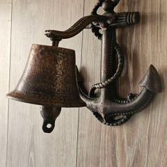 Cast Iron Anchor Bell Rustic Wall Art Decor