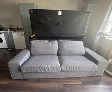 ikea kivik three seater grey sofa