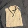 Ralph Lauren Cable Knit Quarter Zip, Men's Size XL, Cream Colour Image 4