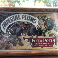 Early 20th century Original Fruit Crate Label Advertisement Imperial Plums