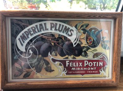 Early 20th century Original Fruit Crate Label Advertisement Imperial Plums