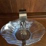 Art Deco Large Blue Glass Basket with Chrome handle Image 4