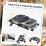 Foldable Pet Stroller for Large Dogs with 4 Big Wheels, Shock-Absorbing Frame, Safety Leashes, Brakes, Dark Grey Image 9