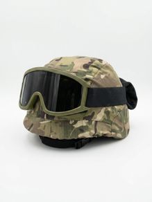Airsoft Multicam Helmet + ESS Tactical Goggles Set