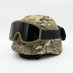 Airsoft Multicam Helmet + ESS Tactical Goggles Set