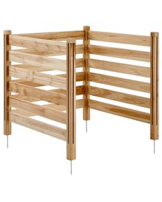 3 Panel Slatted Air Conditioner Fence Screen, Pool Equipment Enclosure with Metal Stakes 36" W x 36"