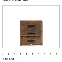 New Riviera Maison 3 drawer rustic chest on lockable castors
