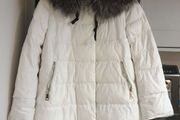 White Winter Jacket With Fur Size Medium