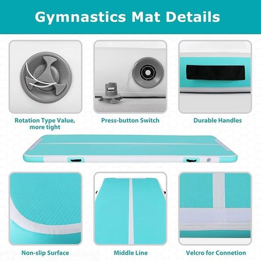 Air Track Artistic Gymnastics Mat 2 3 4 5 6 Metres 10/20 cm Thick Home Gymnastics Mattress/Yoga/Training/Cheerleading/Fun Water with Electric Pump