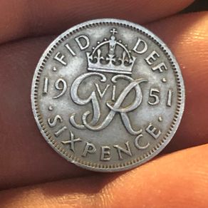 1951 Sixpence George VI