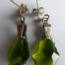 Vintage Sterling Silver 925 Dark Green Crystal Earrings, Olive Swarovski Earrings 2,9g Image 9