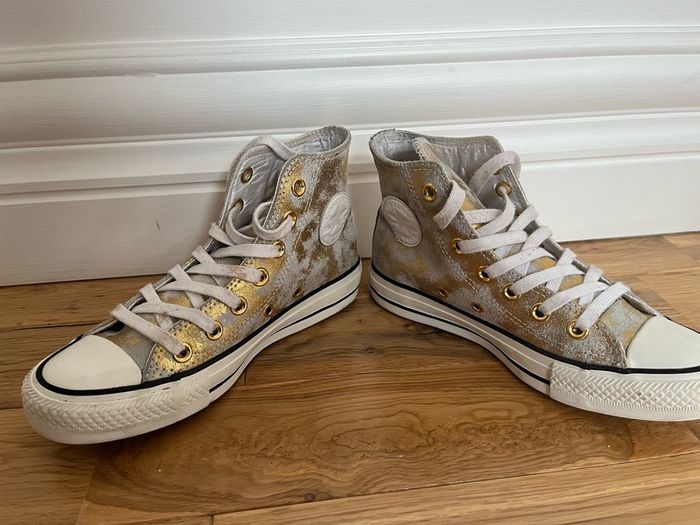 Gold Suede Converse Boots