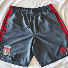 Liverpool FC Shorts 2009/10 Adidas Training Woven - Charcoal Grey Red - Size S - LFC