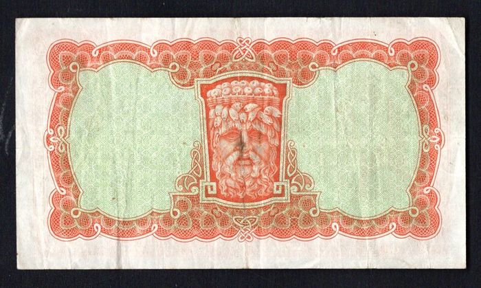 1951 Ireland 10s Lady Lavery Banknote Series A. Note issued 12/09/51 with signatory's of Brennan and McElligott. Serial number 15N320489