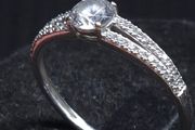 Vintage 9ct White Gold 375 Solitaire Ring Size 59.5