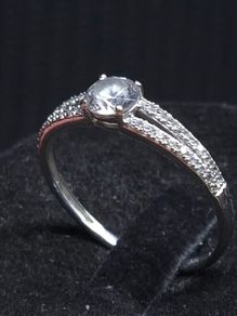 Vintage 9ct White Gold 375 Solitaire Ring Size 59.5