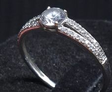 Vintage 9ct White Gold 375 Solitaire Ring Size 59.5