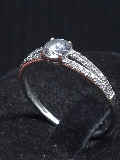 Vintage 9ct White Gold 375 Solitaire Ring Size 59.5