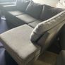 Grey corduroy corner sofa set Image 3