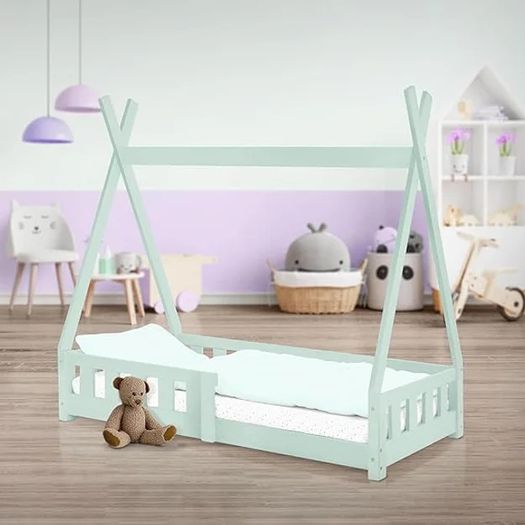 Children's Bed 70 x 140 cm, Mint with Fall Protection