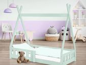 Children's Bed 70 x 140 cm, Mint with Fall Protection