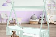 Children's Bed 70 x 140 cm, Mint with Fall Protection