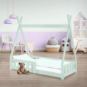 Children's Bed 70 x 140 cm, Mint with Fall Protection